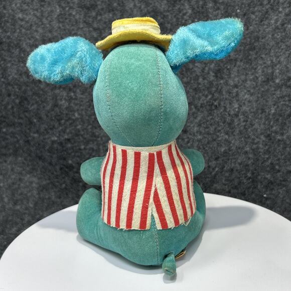 Vintage Dream Pets Plush Dog Blue Hat Striped Vest Japan Kitsch MCM Collectible - Picture 5 of 12
